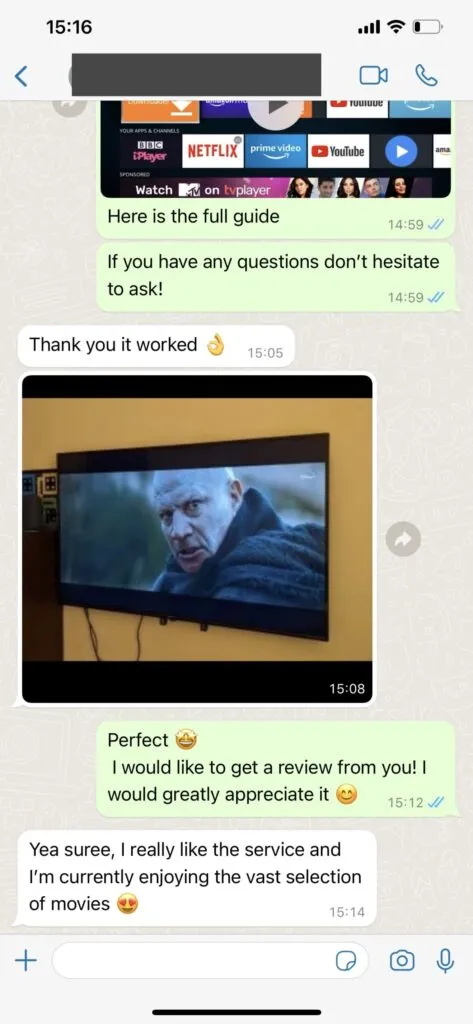 WhatsApp Support Chat Verlauf 1
