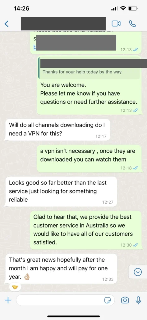 WhatsApp Support Chat Verlauf 3